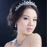 Wedding Bridal Princess Austrian Stunning Crystal Hair Tiara Crown Veil Headband